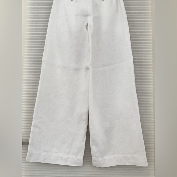 Madewell Harlow Wide-Leg Pant in 100% Linen Size 00 in Eyelet White - Picture 13 of 16